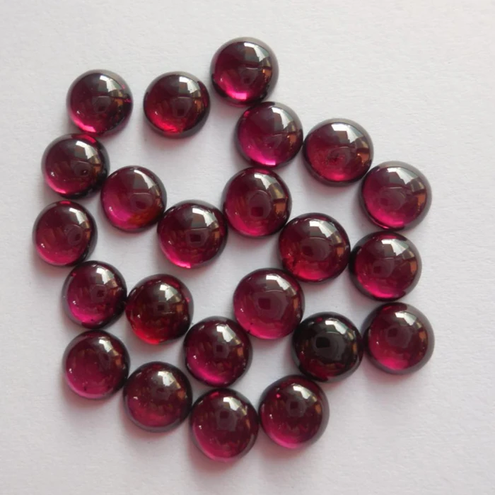  Индийский свободный драгоценный камень оптовая продажа Красный Гранат круглой формы для изготовления ювелирных изделий