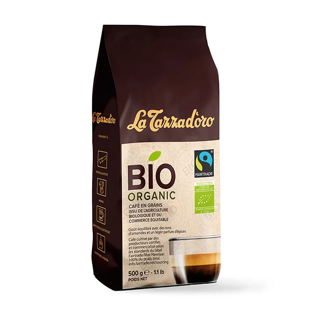 Лучшая Органическая смесь кофе с зернами Эспрессо-мешок La Tazza детализированный био 500 г