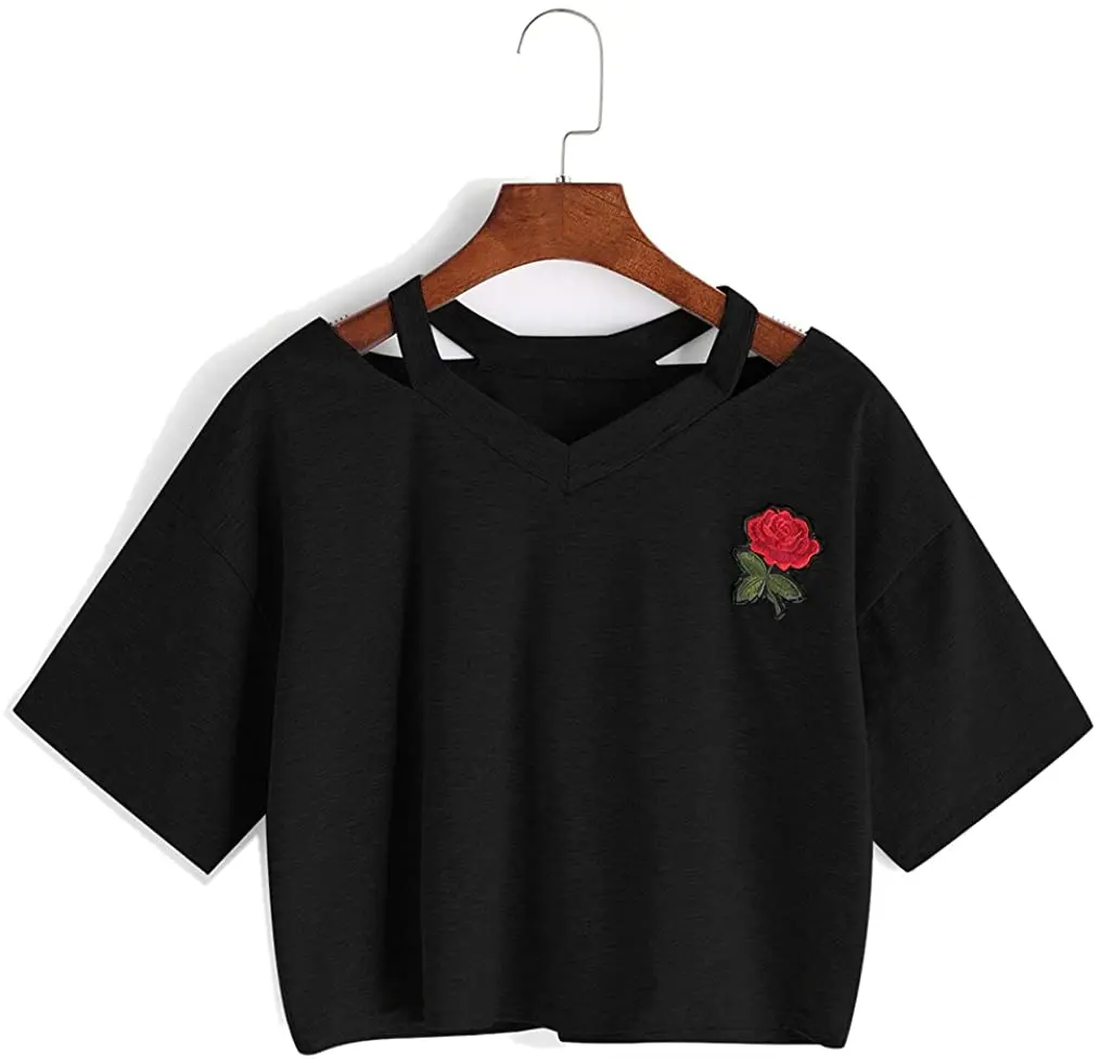 High Quality Solid Color Blank Cotton tshirt Women Breathable Anti-pilling White Woman Crop Tshirt