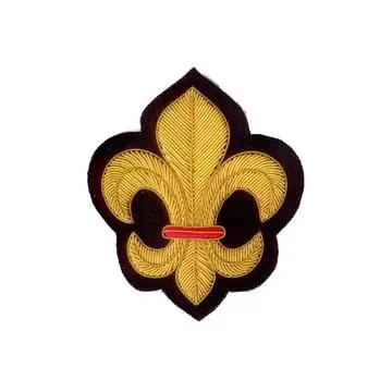 Gold Bullion Wired Military Blazer Badge Hand Embroidery