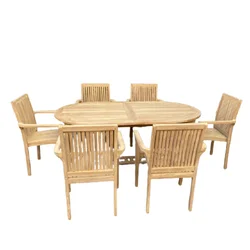 Высококачественный садовый набор Double Ext 6 уличная мебель из массива тикового дерева