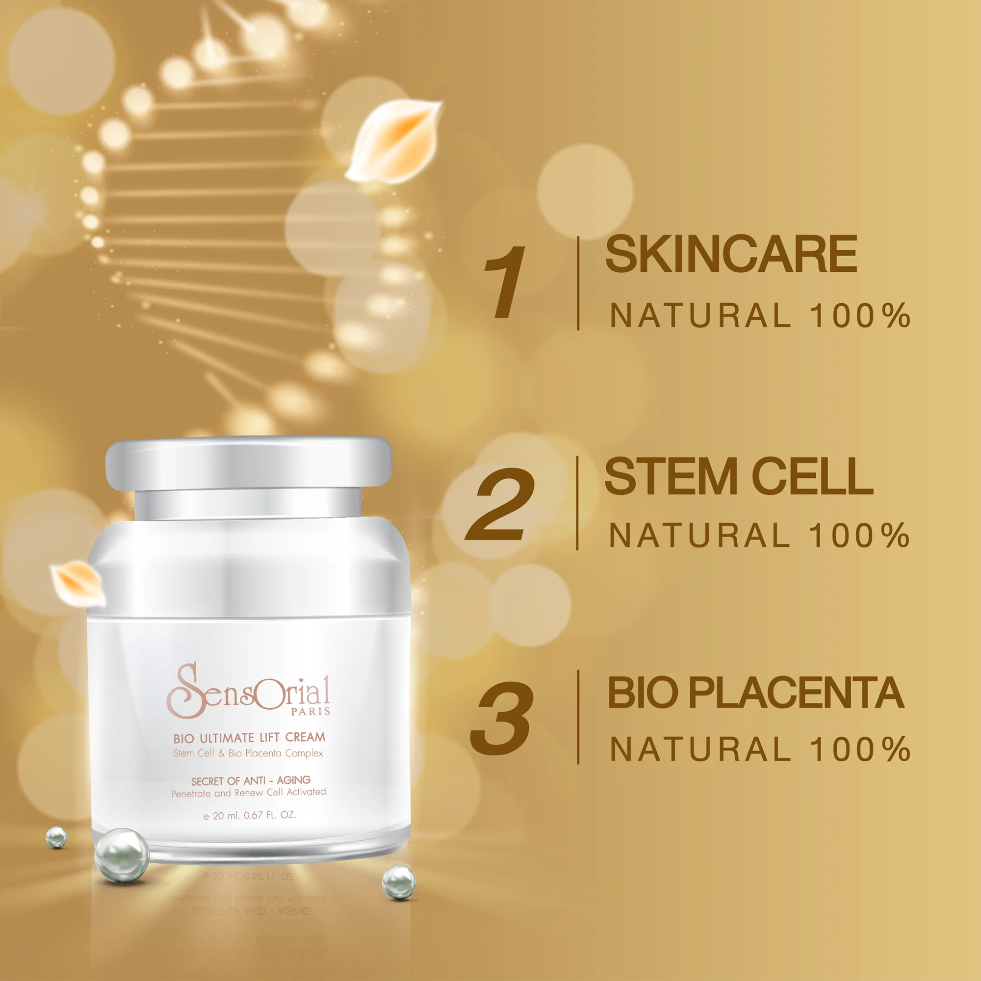 GMPs Anti Aging Cream for Renew Face Skin Cell Activated for Women 30g