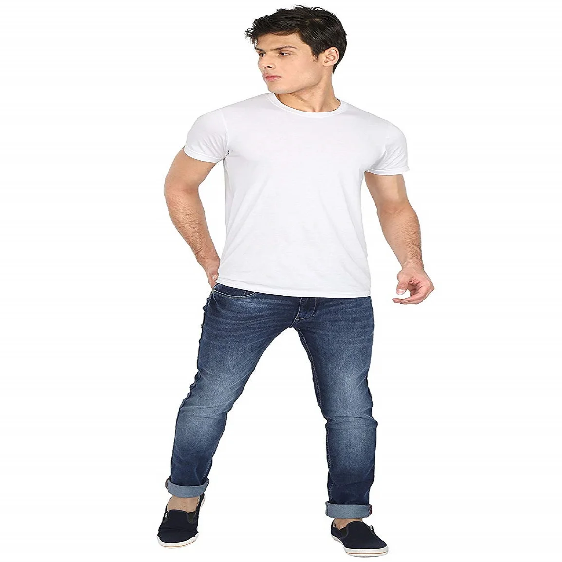 Оптовая продажа эластичные джинсовые брюки модные повседневные низкая цена