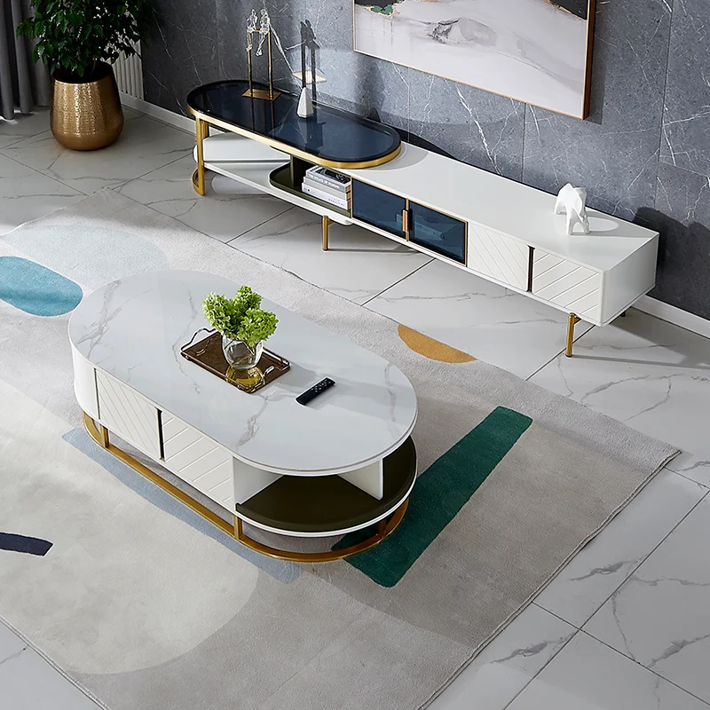 DW1057 quanu modern style mdf glass tv stand sense led retractable tv cabinet