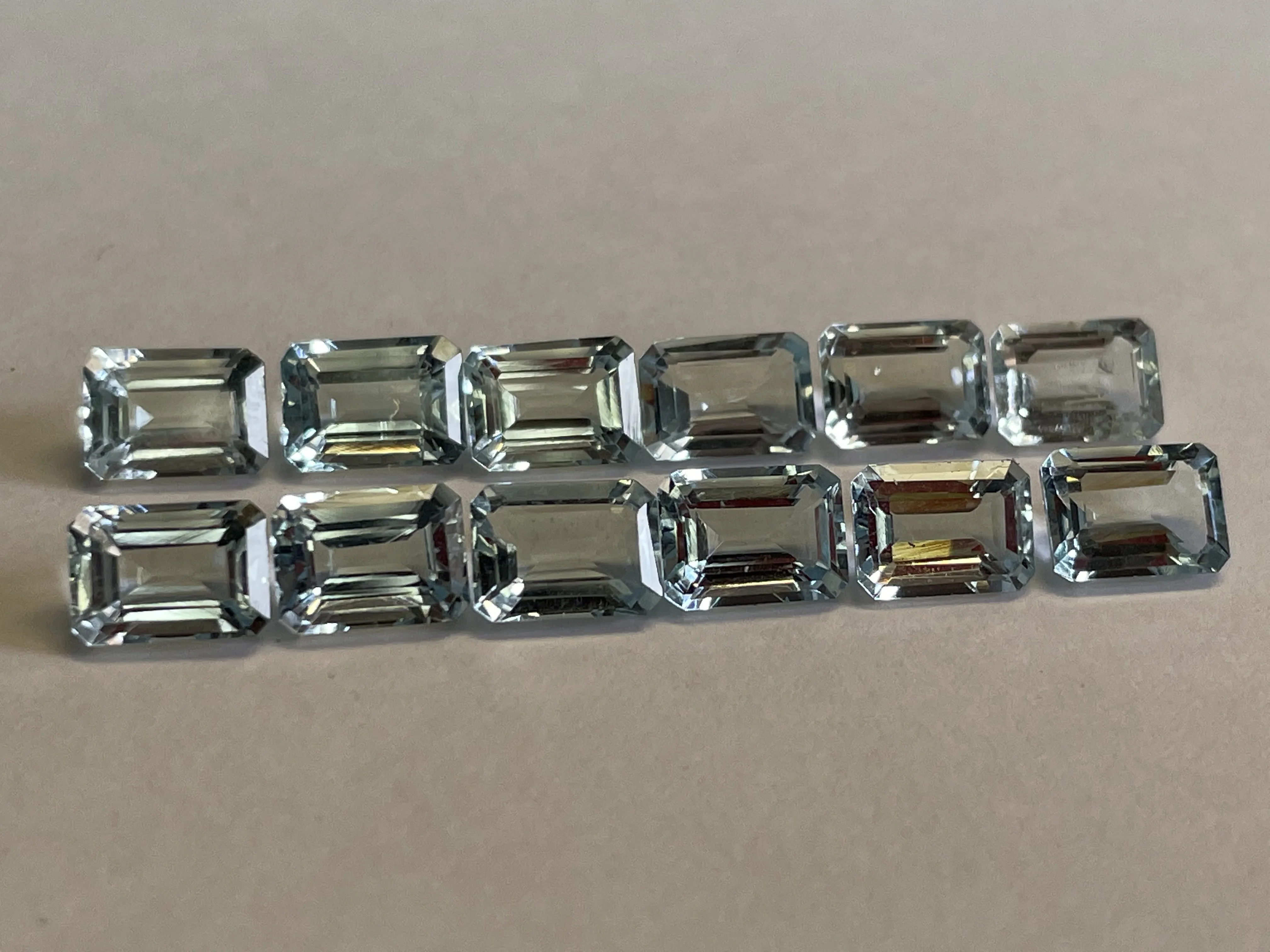 7*5mm Emerald Cut Calibrated Natural Aquamarine Stone Santa Maria Color By Real Gems