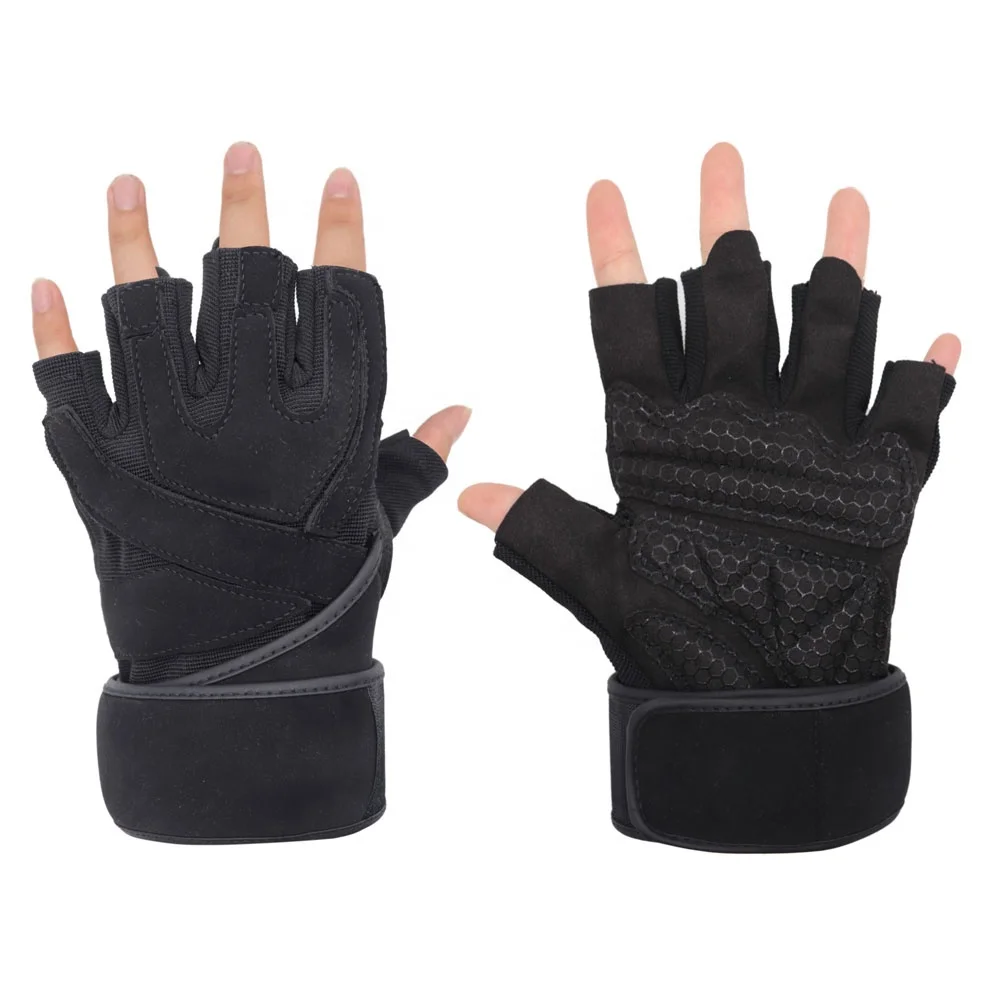 Best selling custom logo Half Finger Fitness Gloves Anti Slip Shockproof PU motorcycle racing gloves