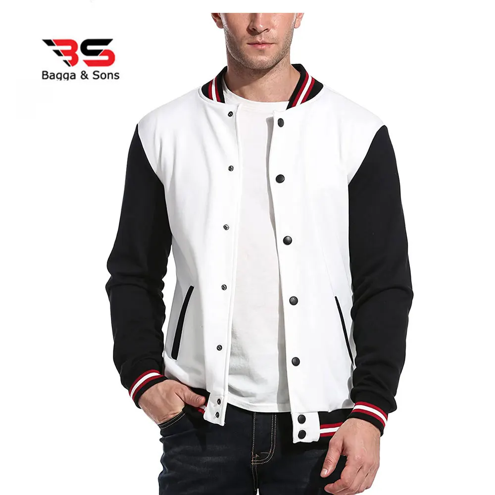 OEM custom leather sleeve embroidery Wholesale Letterman Wool Body And Leather Sleeves Varsity Jacket