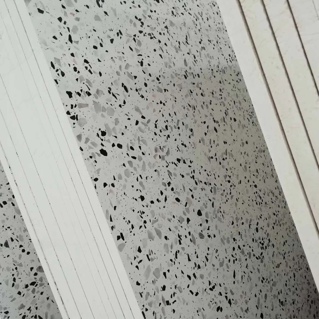 Artificial stone white slabs modern style terrazzo design suitable for bathroom vanities