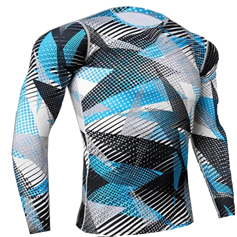  Мужская компрессионная рубашка 3D для тренировок быстросохнущая одежда фитнеса модная