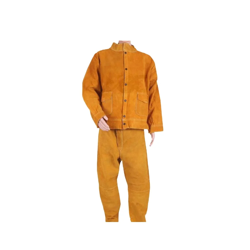 
Leather welding suit cowhide protective high temperature leather welding suit anti-flame-proof safety welding overall 