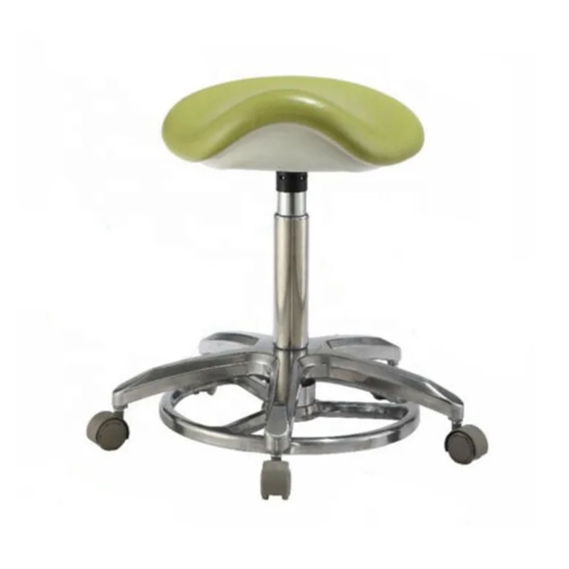 Aluminum Alloy Black Color Medical Electric Dentist Economic Chair Dental Saddle Seat Assistant Stool For Clinic With Backrest