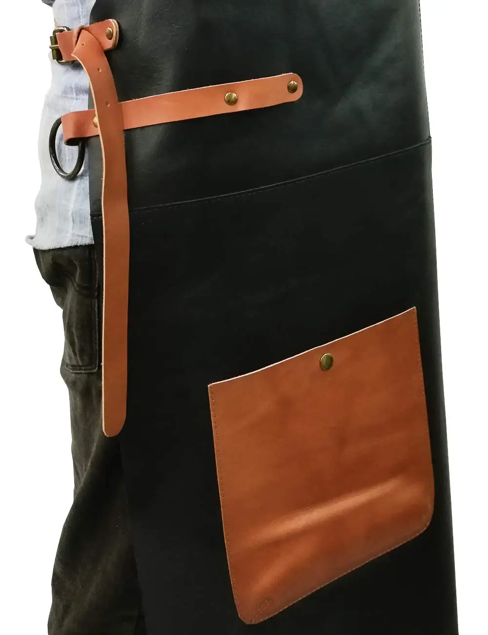 Custom Logo Waterproof Hair Dresser Gardening Suede Leather Tool Apron Genuine Leather Carpenter Apron Grilling Apron