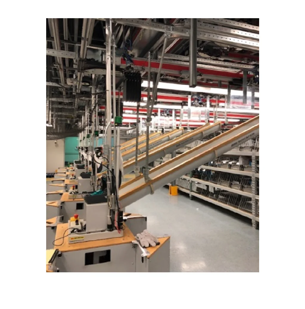 SSI Schaefer Presents Overhead Pre-Owned Schaefer Hanging Sorter Which Sort 4000 pieces an hour