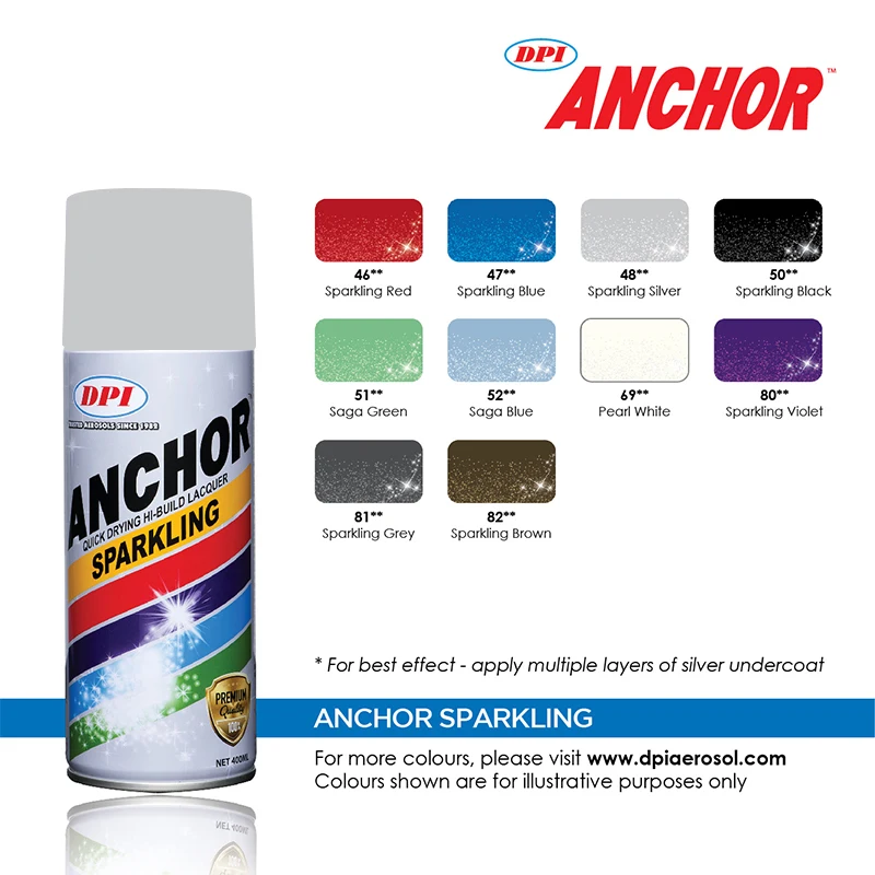 Спрей до последнего падения краска-распылитель со сверкающим металлическим точечным закреплением DPI может использоваться в различных настройках около 400gm