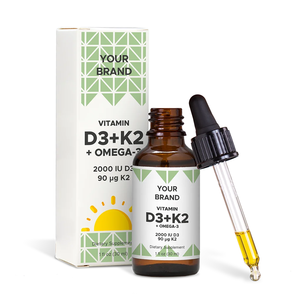 
Vitamin D3 K2 MK-7 with Omega-3 - drops - oral liquid - OEM - Private label 