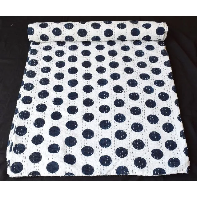 New Arrival Beautiful Comforter Bed Cover Bedspread Blanket Dot Printed Kantha Quilt set