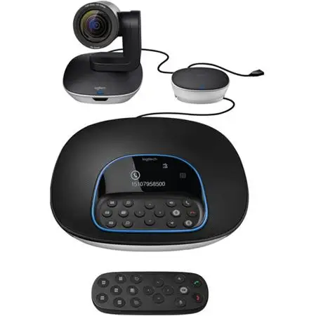 L ogitech Group Video Conferencing System for Mid to Large-Sized Meeting Rooms With Camera, Speaker Phone, Remote Control