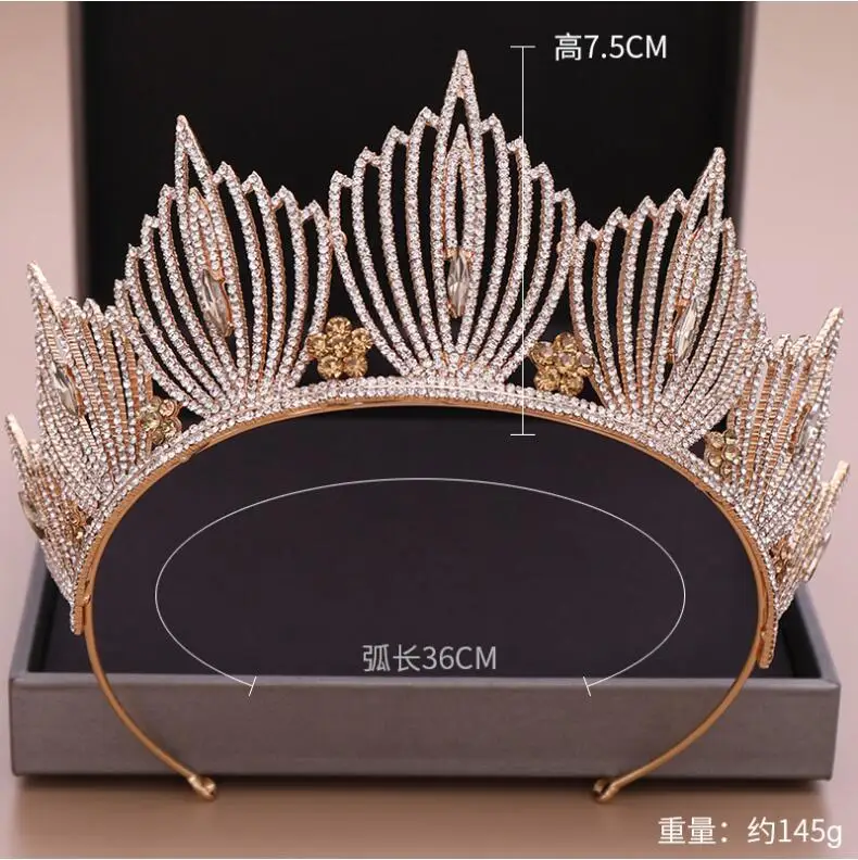 Fashion Women Silver Crystal Bride Crown Headbands Princess Queen Tiaras And Crowns Bridal Wedding Hair Jewelry Head Accessories