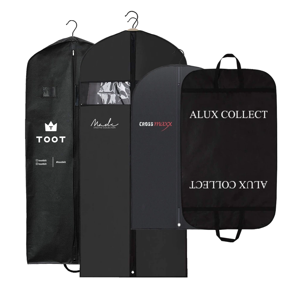 Personalized Custom Fashion Travel Dust Cover Foldable Dress Clothes With Private Logo Garment Bag