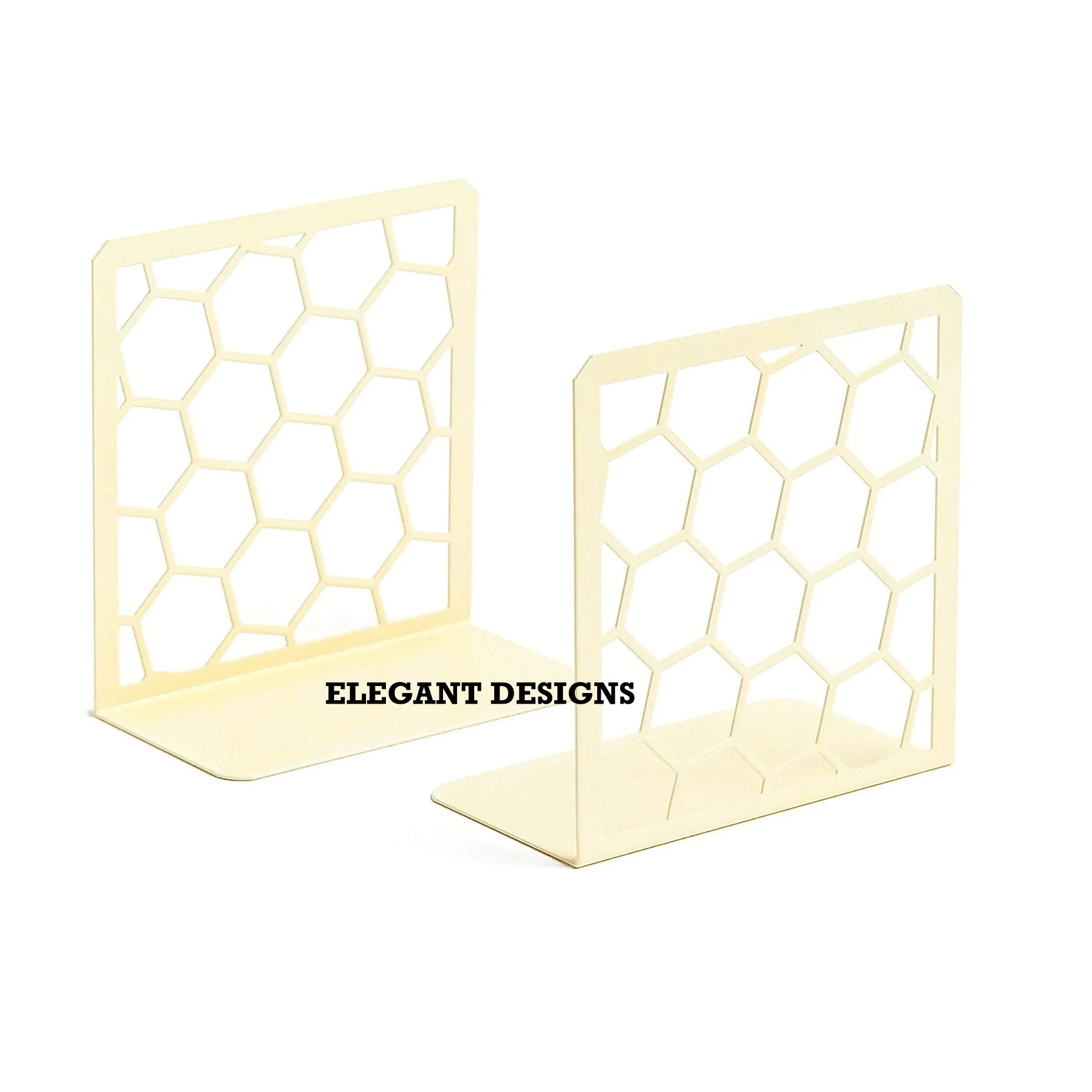 High Class Selling Gold Powder Coated Metal Bookends For Library Shinning Handmade Indian Low Price Bookend Set Of Two Metal