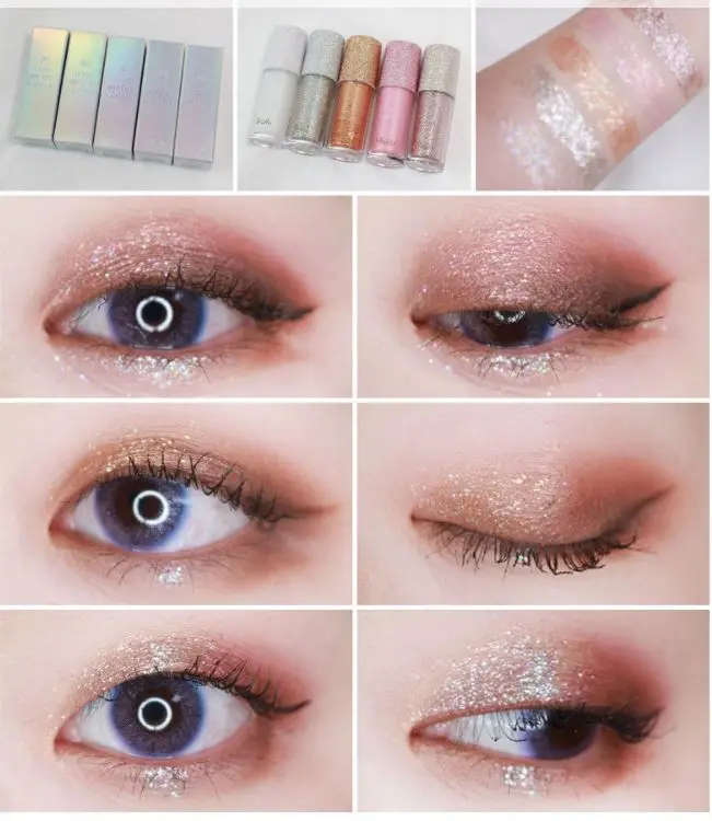 Premium quality Korean cosmetics eye makeup Luxe metallic glitter liquid eye shadow safe ingredients wholesale price