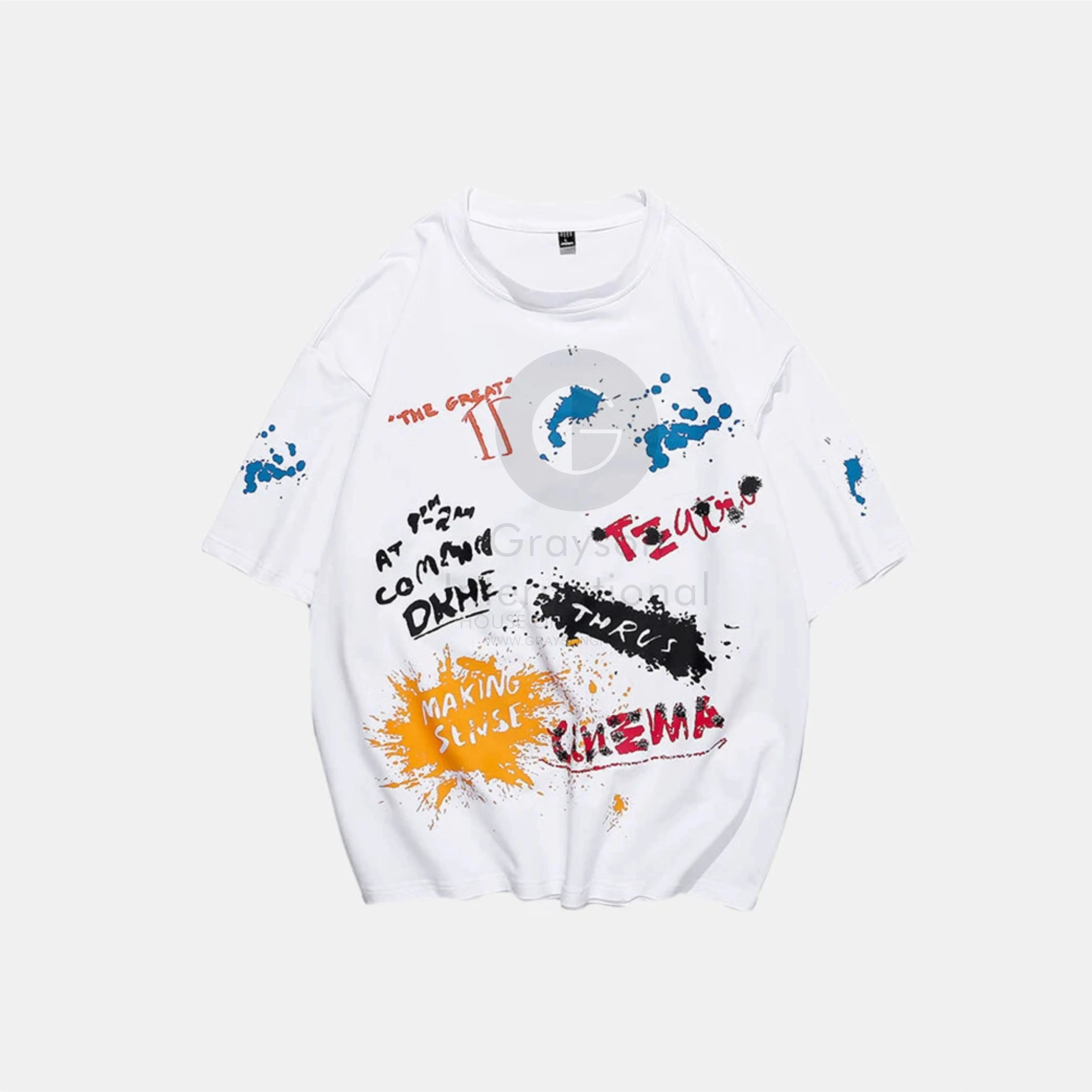  Новый дизайн моющаяся удобная мужская уличная одежда T Shi из 100% хлопка с круглым вырезом для спортзала простой Grayson international