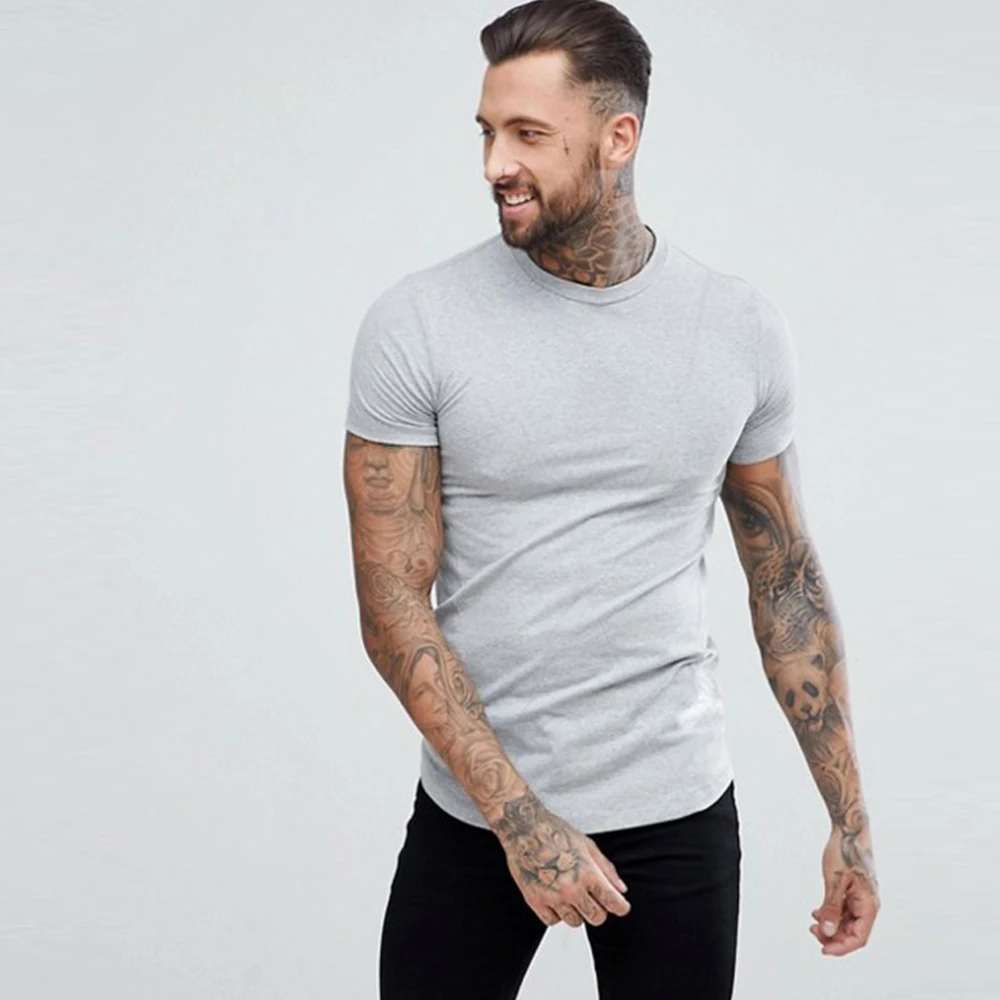  Мужская хлопковая футболка свободного покроя с открытыми плечами