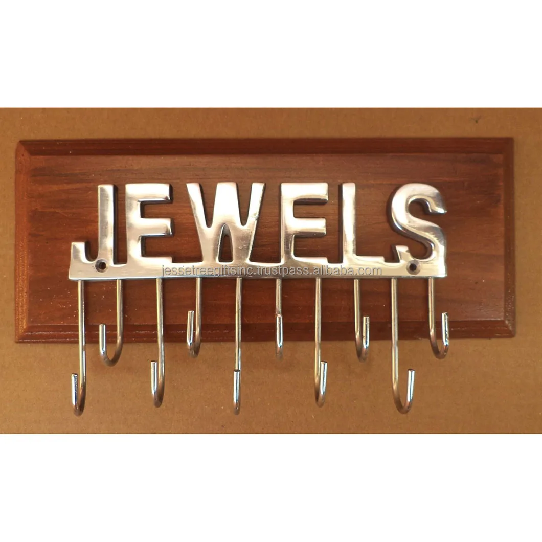 Metal Wall Mounted Robe Hook With Shiny Polish Finishing Jewels Shape Genuine Quality & Ten Hanger For Organization