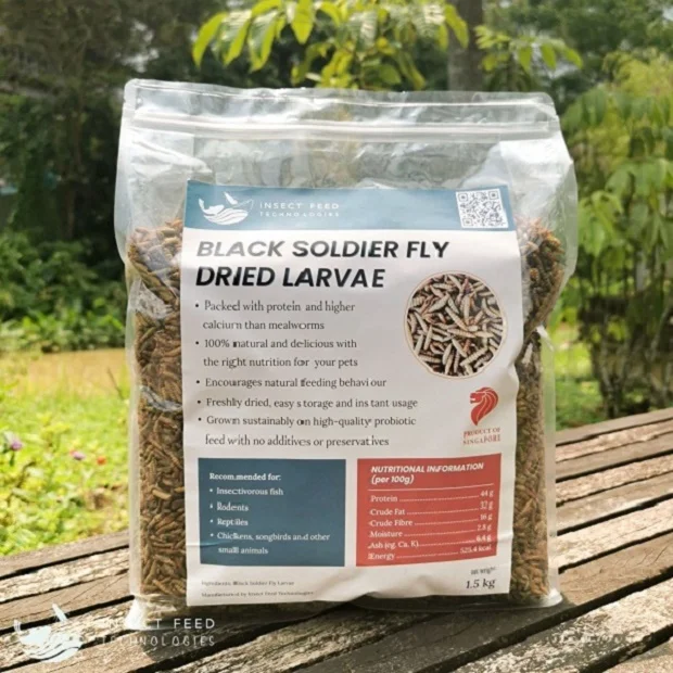 Self-Sustainability Feasible Dried Pet Food 1.5kg Black Soldier Fly Dried Larvae for Chicken, Bird & Fish