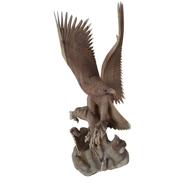 
Eagle Wooden Carved Handicraft for Home Decoration 