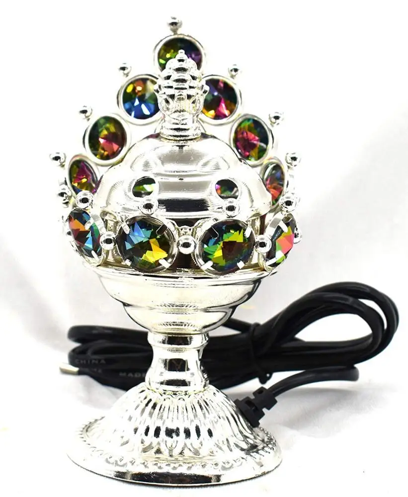 Whole sale High Quality Indian Silver Electric Metal Bakhoor Incense Burner Best for Gifting, Living Room , Bed Room