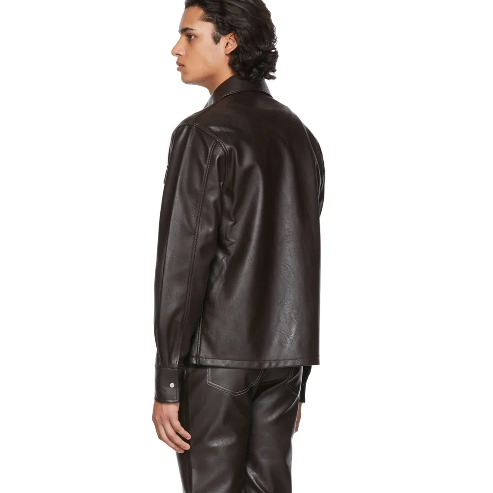 Мужская рубашка из искусственной кожи