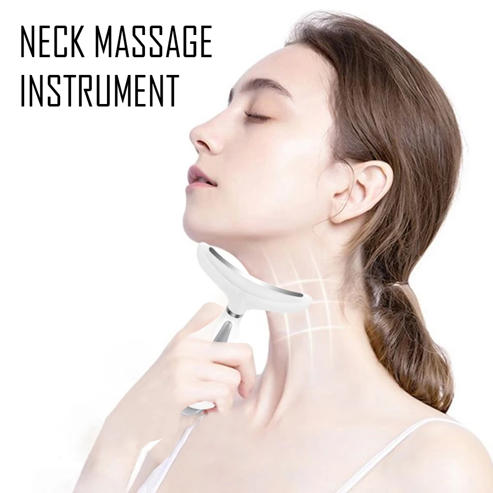 Аппарат для удаления морщин и шеи, светодиодный фотонный терапевтический нагревательный Массажер для лифтинга кожи и двойного подбородка