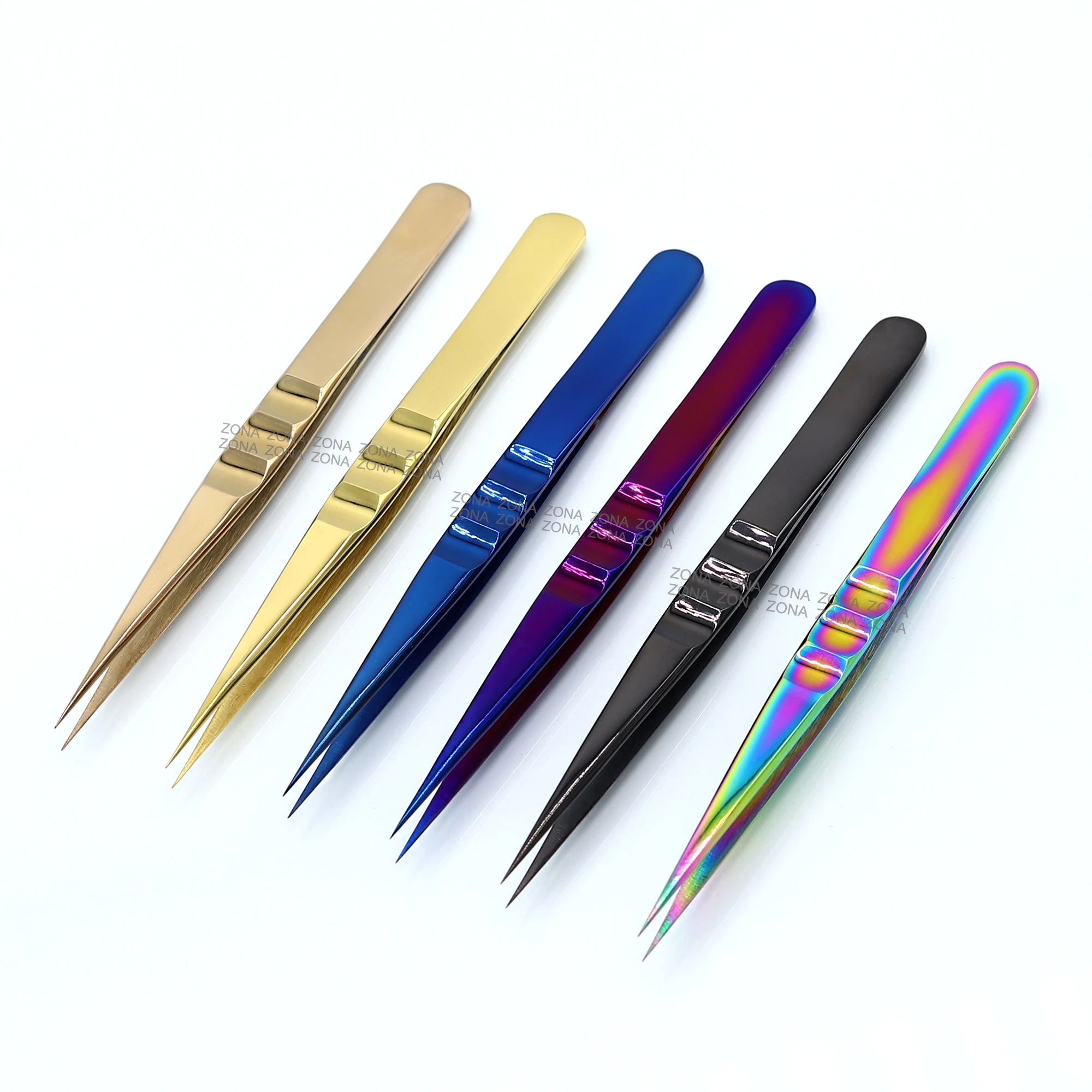 Eyelash Tweezers Logo All Plasma Shades Eyelash Extension Tweezers Double Angle Volume Eyelash Extension Tweezers