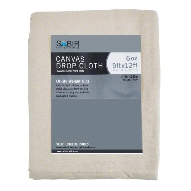 DIY Custom 6*9 9*12 10oz Dust Drop Sheet Painter Floor Ducting 100% Cotton Canvas Drop Cloth