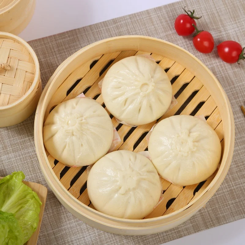 2 Tier Natural Asian Bamboo Dumpling Steamer Bamboo Steamer For Bao Bun, Dim Sum, And Rice