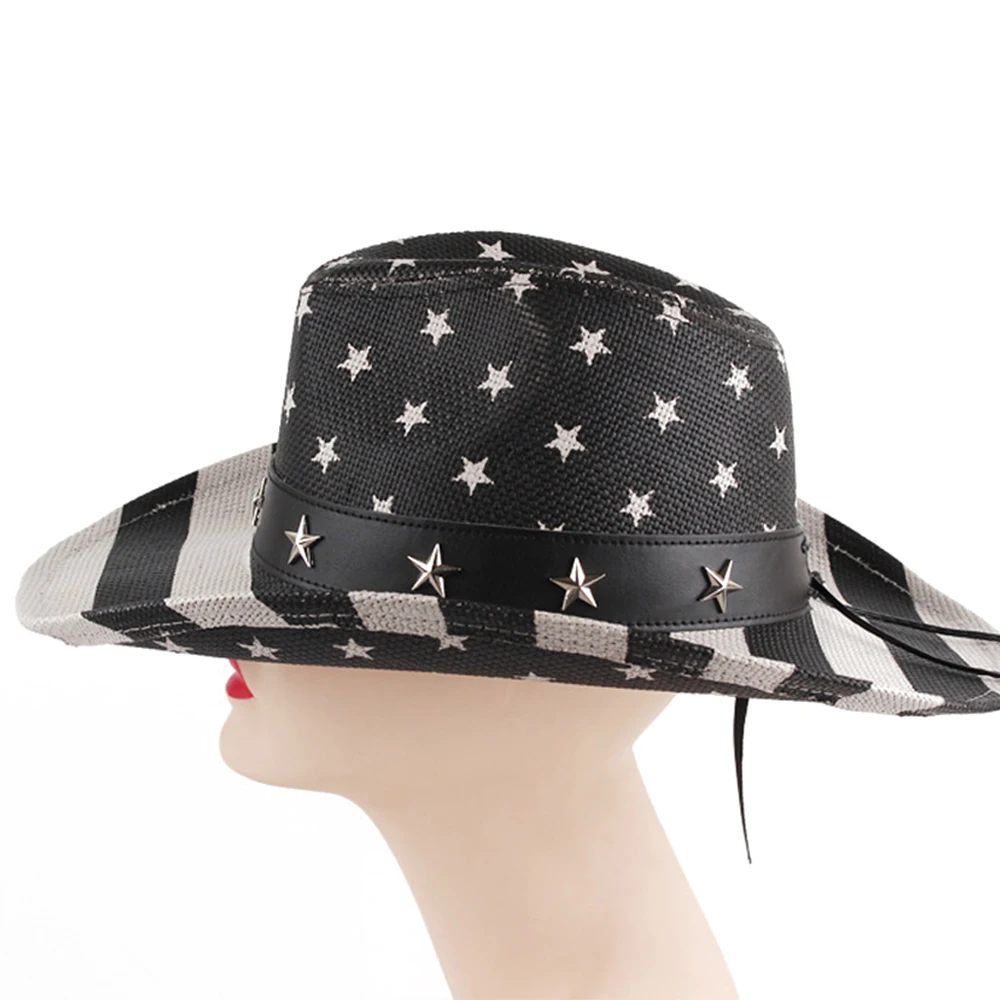 Custom Logo Durable Fashionable Full Print Foldable Cowboy Hat Cowboy Hats