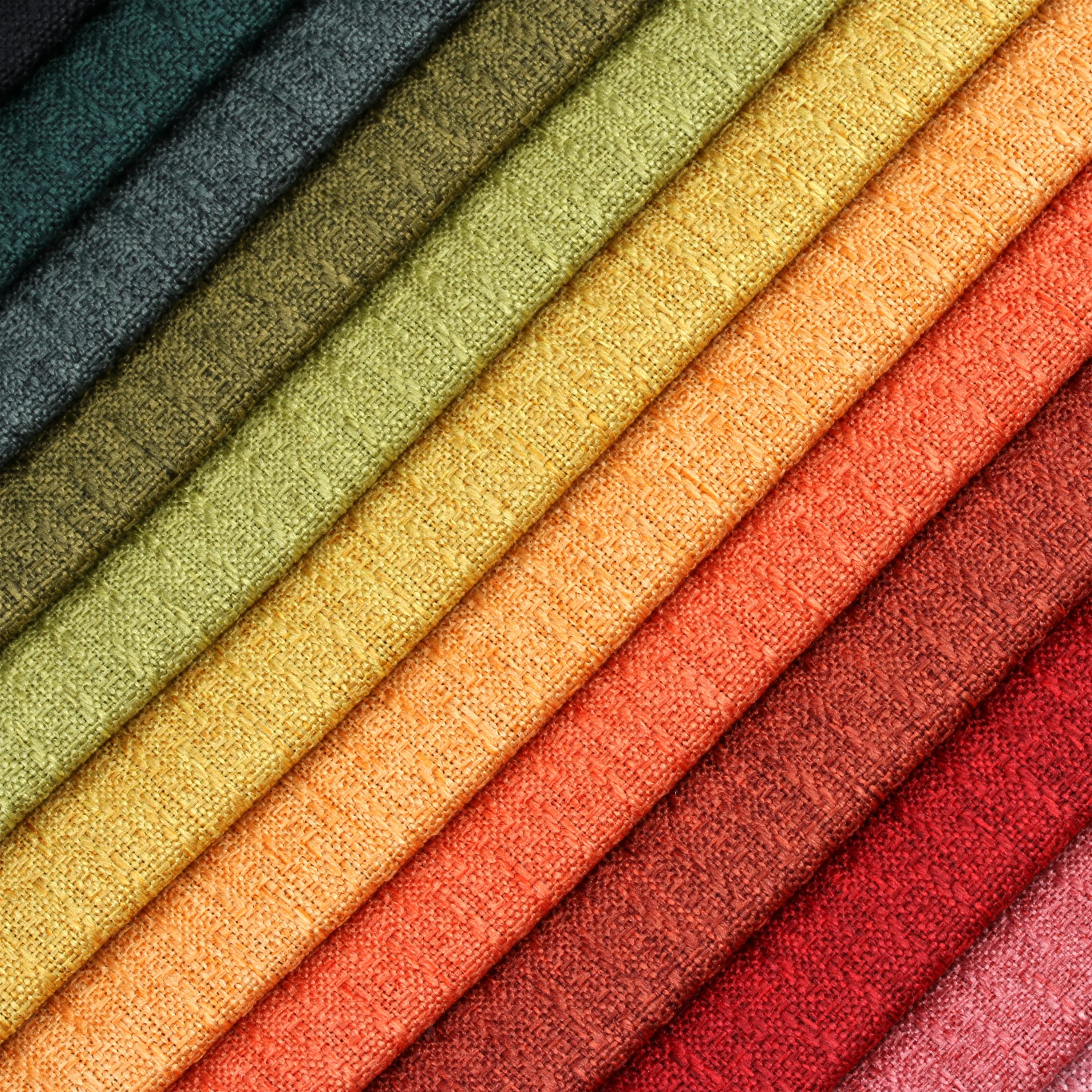 Upholstery Wholesale Fabric Supply Cheap Sofa Faux Linen Fabric Polyester Plain Fabric
