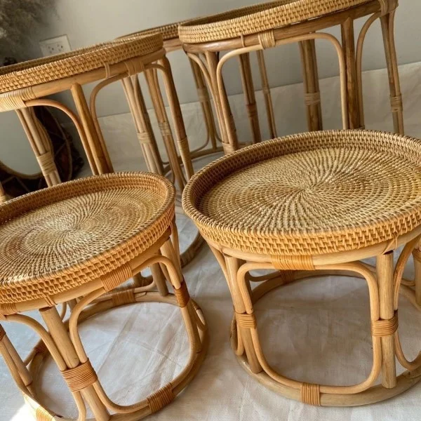 Best selling high quality rattan tray with stand handmade from Viet Nam