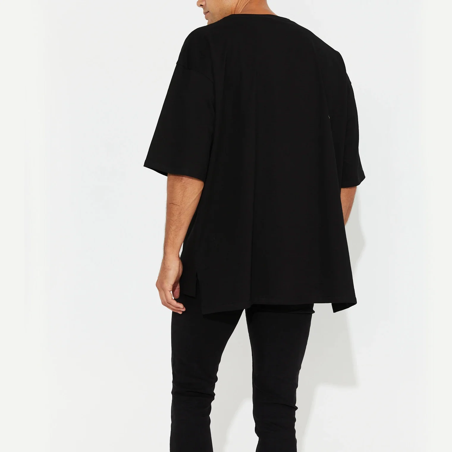 fifo sports Oversized Heavy Cotton Black Color Hip Hop Custom Embroidery Letter T Shirts