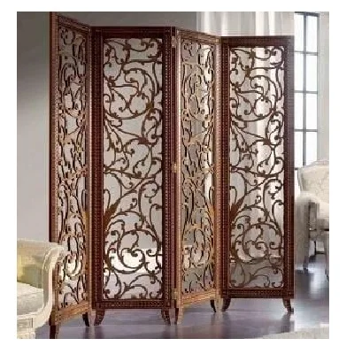 Деревянная разделительная перегородка для гостиной 4 панели разделители комнат экранная панель дома и кухни размещения в зигзаг