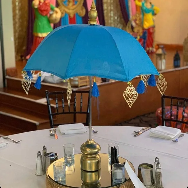 Indian Beach Umbrella Sun Parasol Handmade Decorative Patio Wedding Umbrella Designer Golden Umbrella