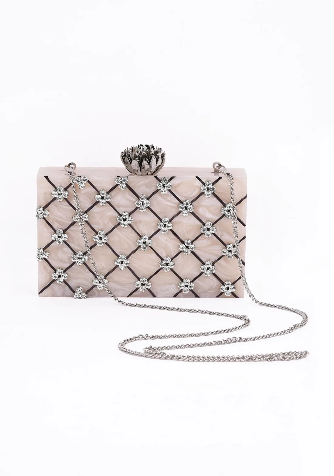 High quality good price resin made Blue color handmade clutch Purse beg for ladies