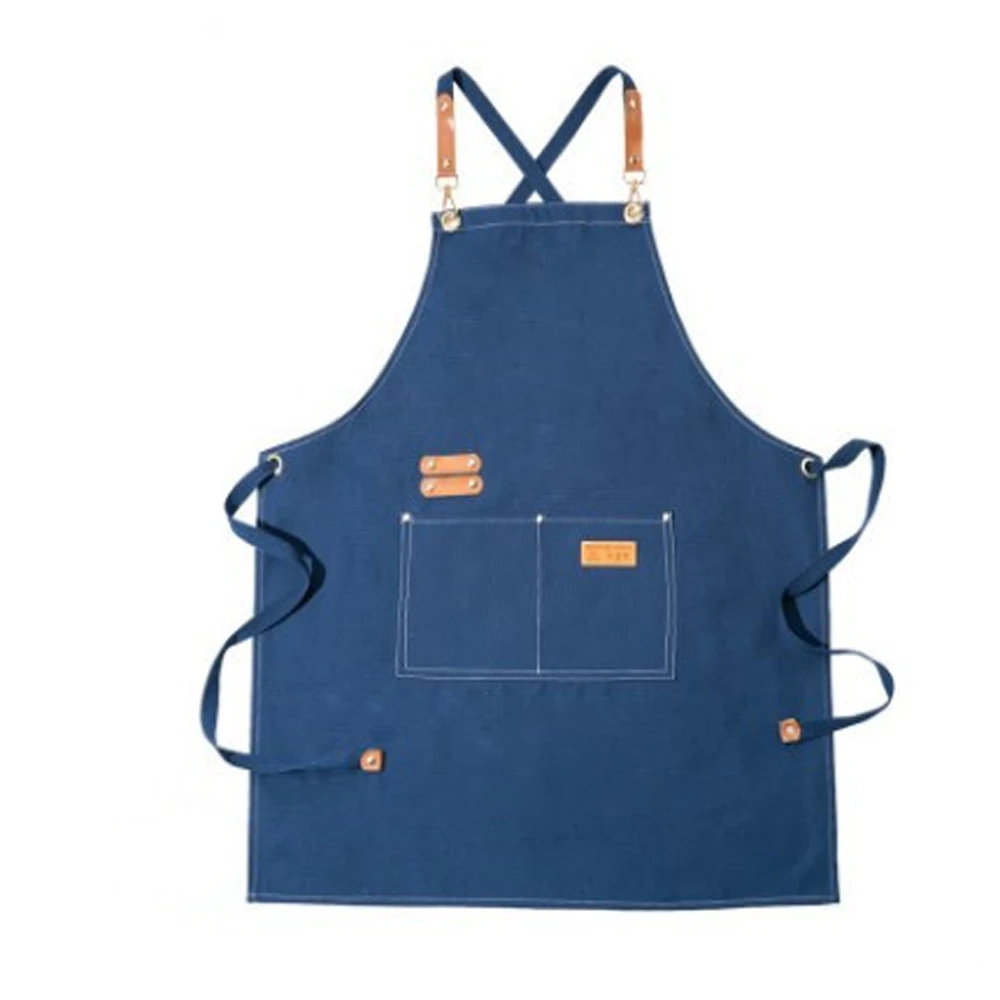 Professional hairdressing barber apron hairstylist apron, Barber vest Denim Jeans with Leather