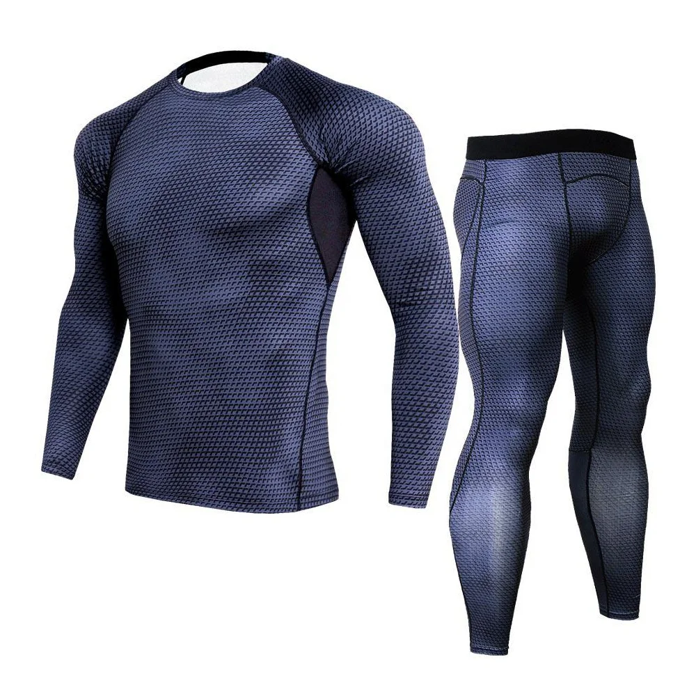 
2020 New Fitness wear custom fitness Gym wear suit mens sublimation printed mens Compression Suit 