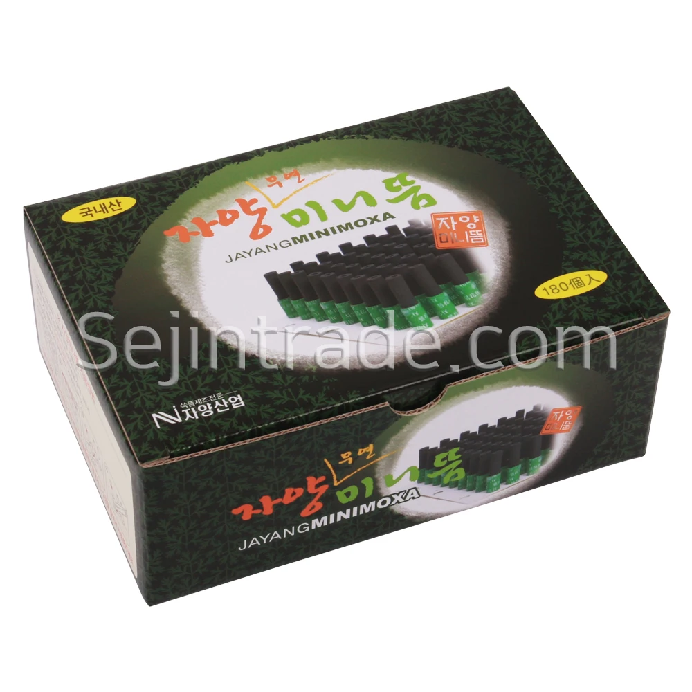 JAYANG Smokeless MINI MOXA. Medical Smokeless Moxibustion Made Korea Nature Therapy Moxa Cone Pure Roll Moxa Stick (180PCS/BOX)