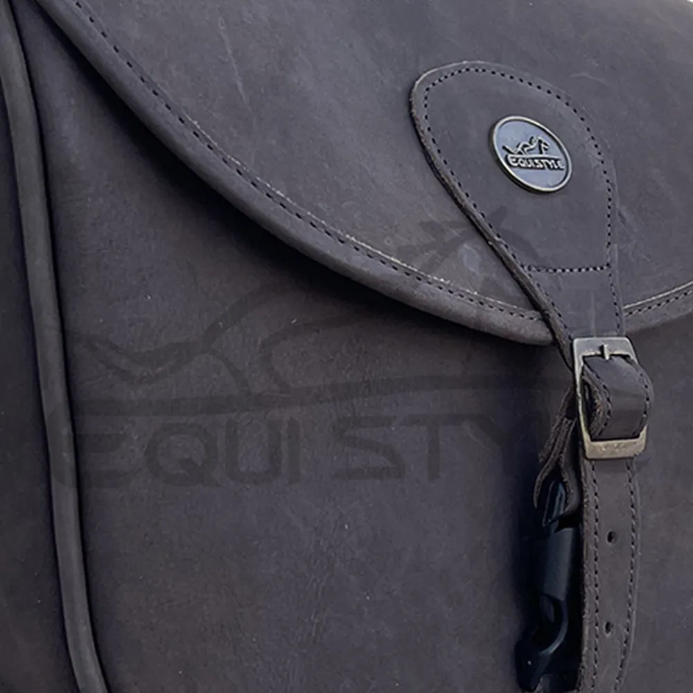 Genuine Leather Cartridge Bags Blue Color Buckle Strap Crossbody Saddle Bag For Women Flap Over Style Western Leather Handbag