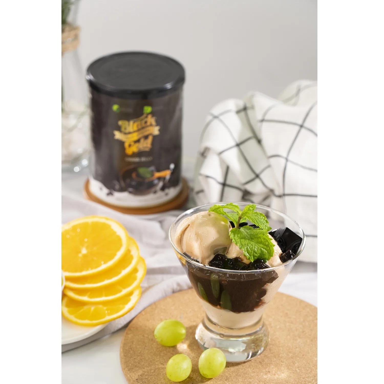 Black Gold Grass Jelly for All Age Top Quality Mesona Can (Tinned) Normal Taste