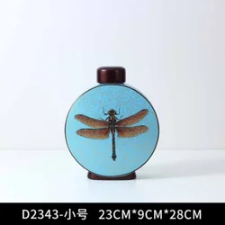 Chinese Ink Painting Craft Storage Tank Ancient Shelf Office Decoration Ceramic Ornament