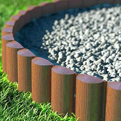 5PCS/box Garden Fence Plastic PP Garden Picket Fences Wood Pattern Decorative Panel Garden Picket Fence Yard Edging Lawn Border